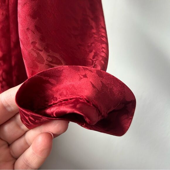 A.L.C. Carolina Puff Shoulder Silk Jacquard Dress in red - Picture 8 of 12